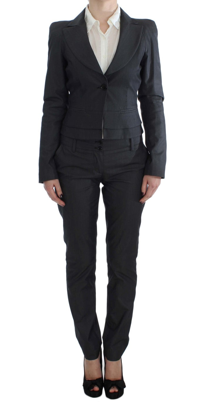 Exte Gray One Button Two Piece Suit Exte