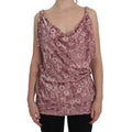 Exte Pink Floral Print Viscose Silk Blouse Top
