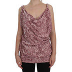 Exte Pink Floral Print Viscose Silk Blouse Top