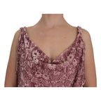Exte Pink Floral Print Viscose Silk Blouse Top