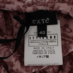 Exte Pink Floral Print Viscose Silk Blouse Top
