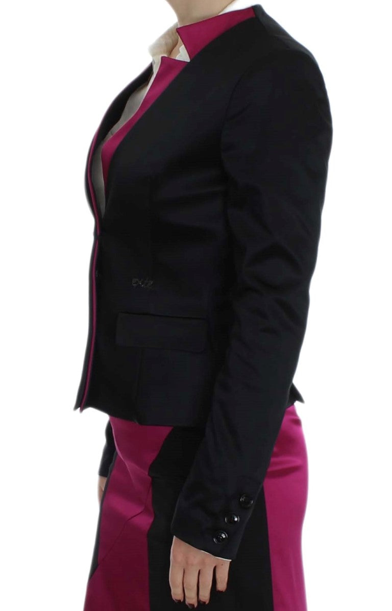 Exte Black Pink Stretch Blazer Jacket Exte