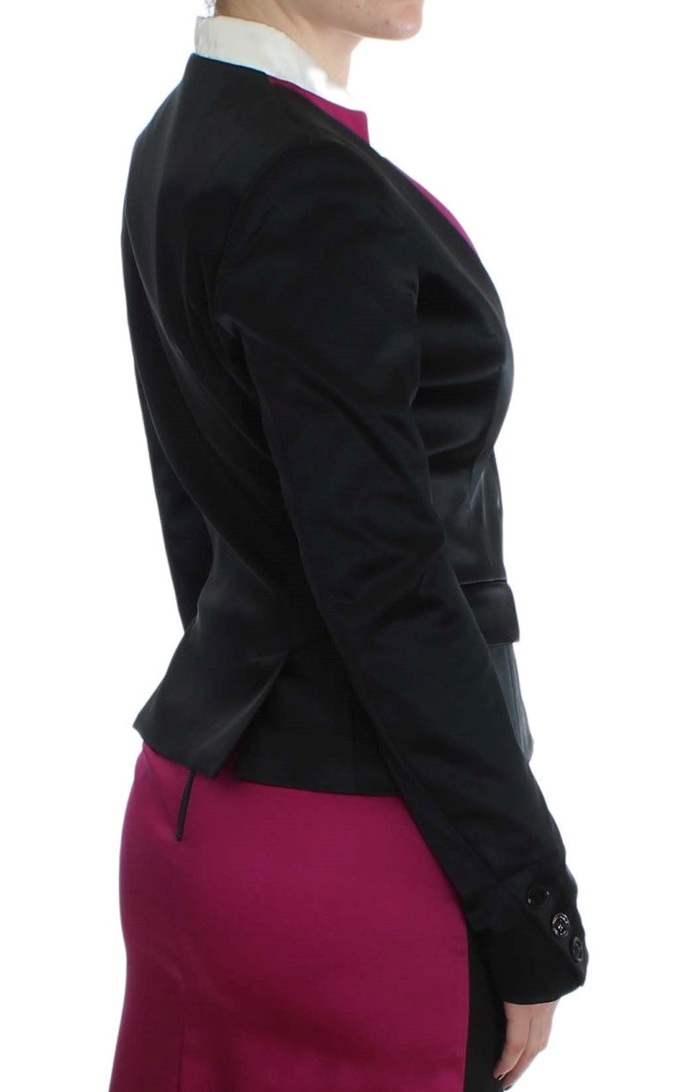 Exte Black Pink Stretch Blazer Jacket Exte