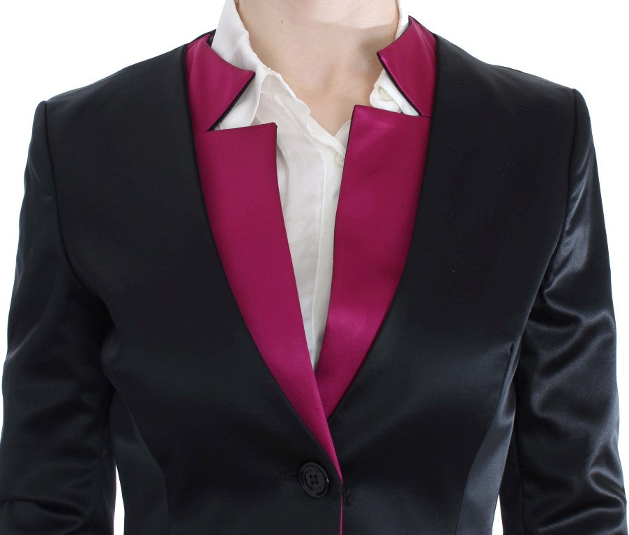 Exte Black Pink Stretch Blazer Jacket Exte