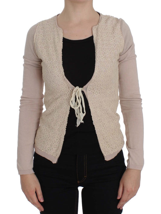 PINK MEMORIES Pink Floral Lace Wrap Sweater PINK MEMORIES