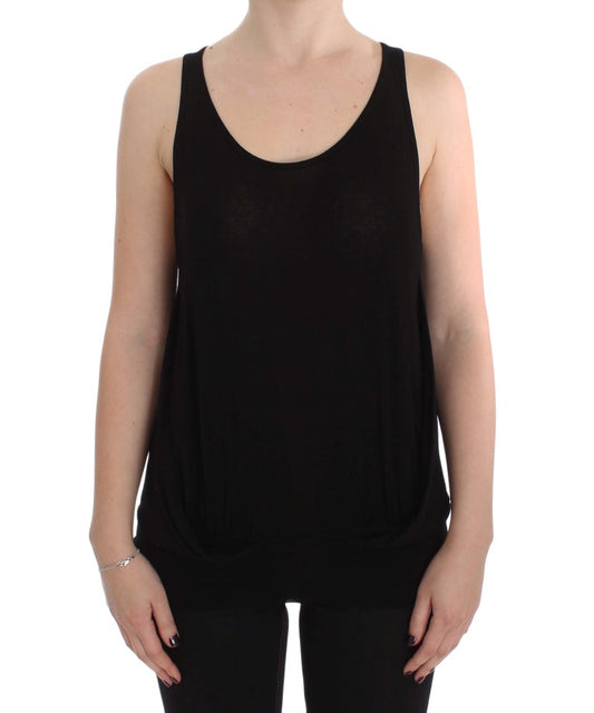 PLEIN SUD Black Stretch Sleeveless Blouse PLEIN SUD