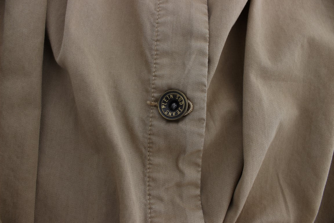 PLEIN SUD Beige Cotton Sleeveless Shirt PLEIN SUD