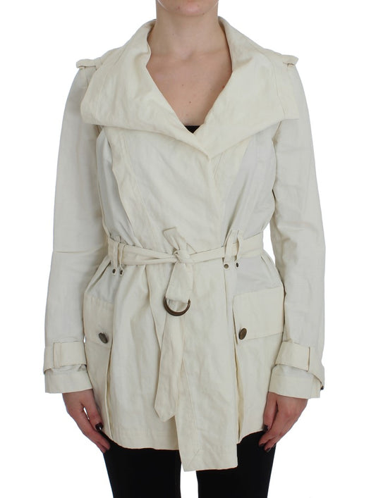 PLEIN SUD White Trench Coat Jacket PLEIN SUD