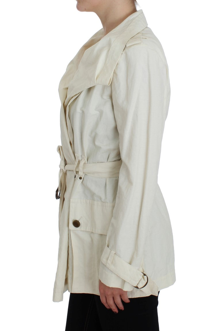 PLEIN SUD White Trench Coat Jacket PLEIN SUD
