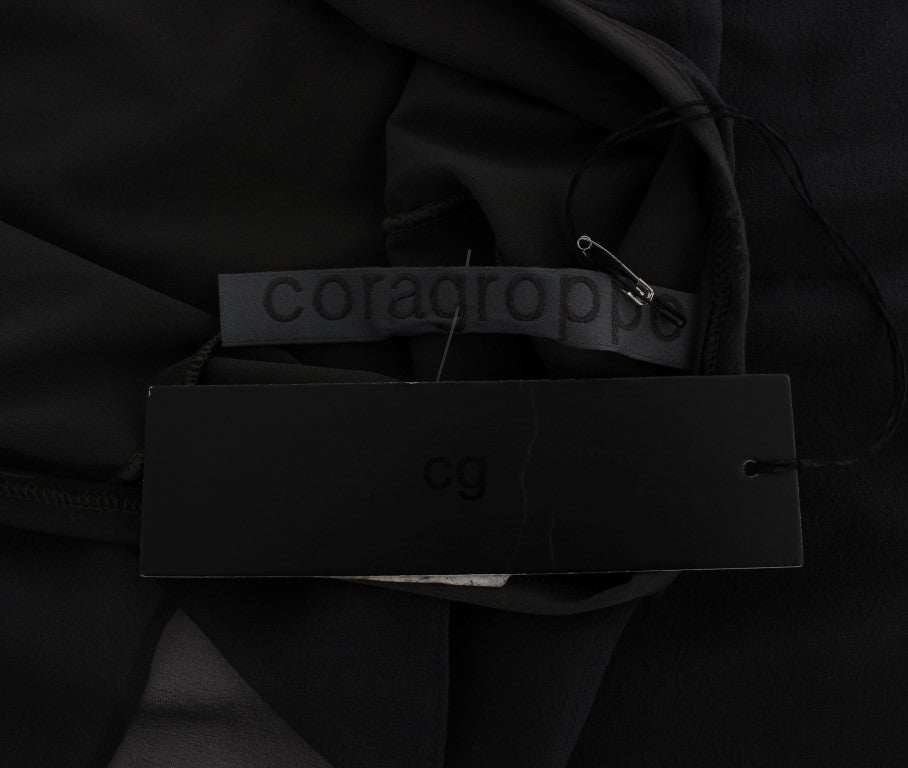 CORA GROPPO Gray Blue Stretch Blouse Top CORA GROPPO