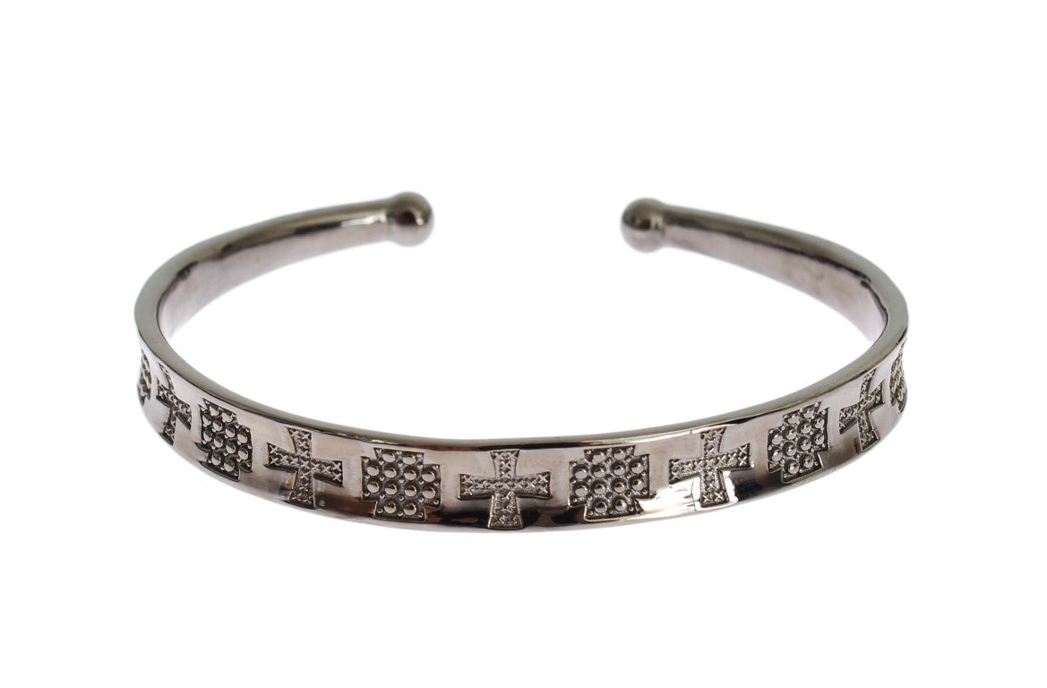 Nialaya Gray Rhodium 925 Silver Bangle Bracelet Nialaya
