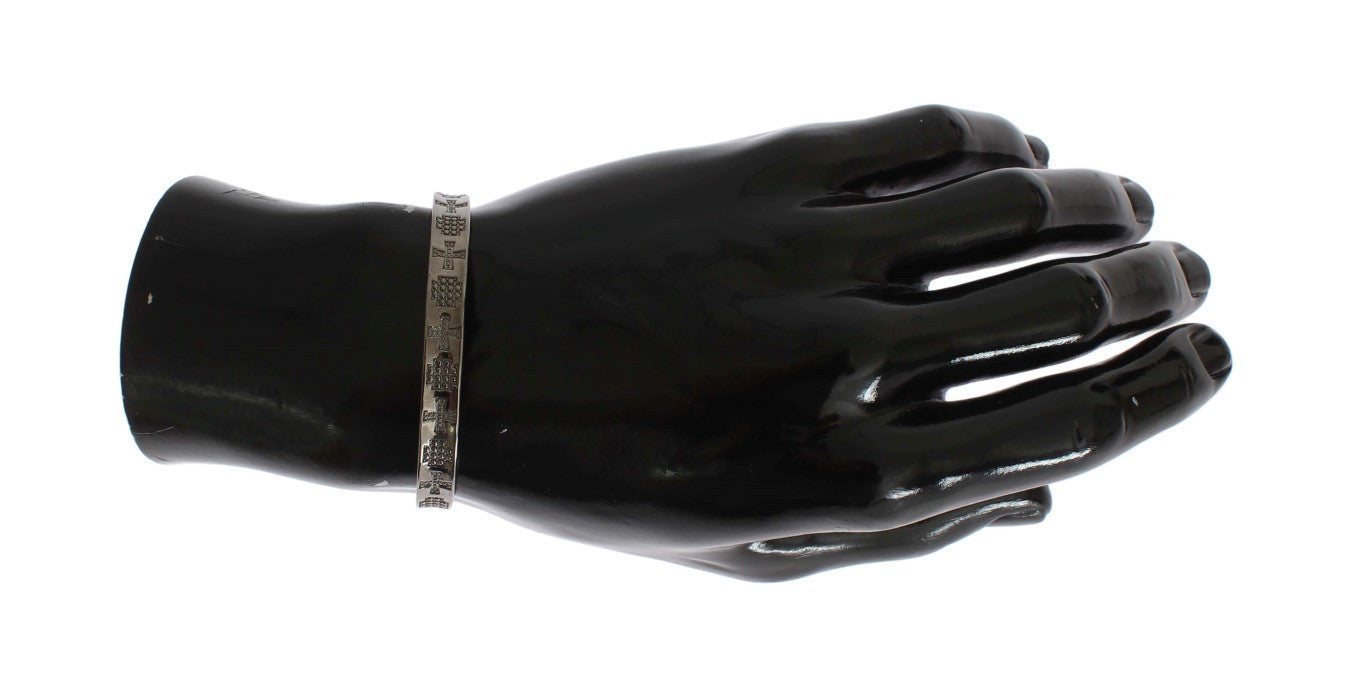 Nialaya Gray Rhodium 925 Silver Bangle Bracelet Nialaya