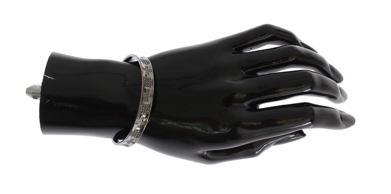 Nialaya Gray Rhodium 925 Silver Bangle Bracelet Nialaya