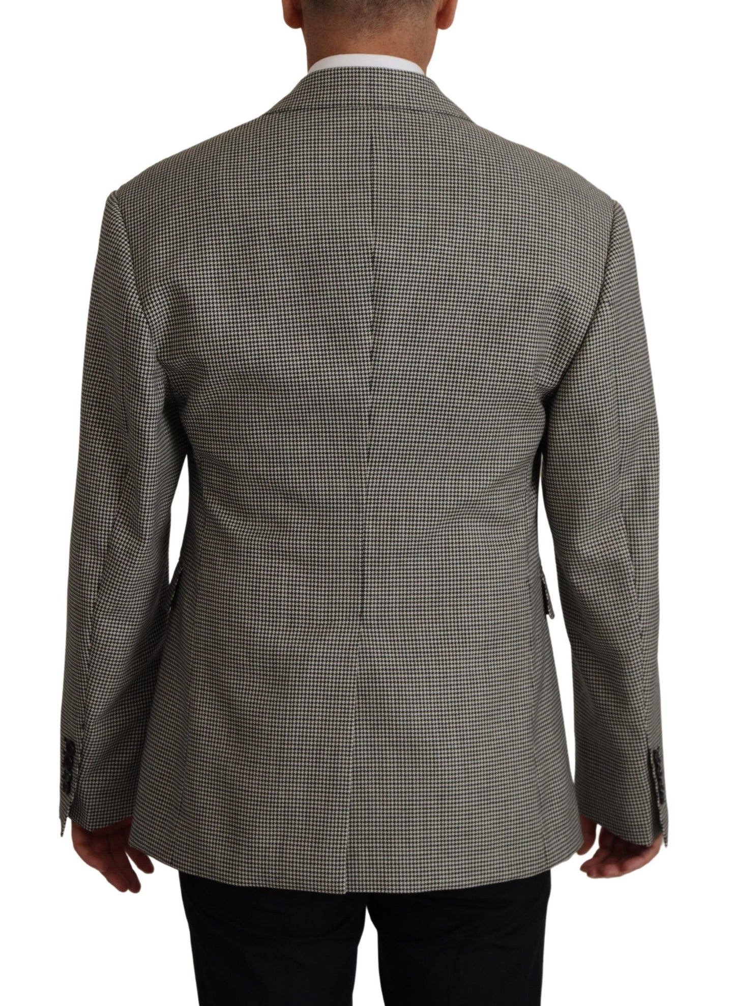 Dolce & Gabbana Gray Checkered Single Breasted Jacket Blazer Dolce & Gabbana