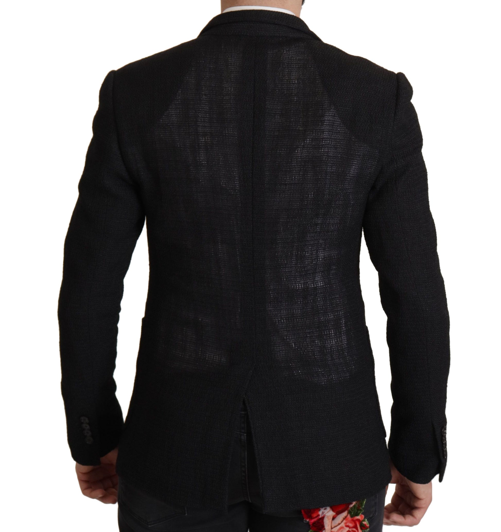 Dolce & Gabbana Black Single Breasted Coat Men Blazer Dolce & Gabbana