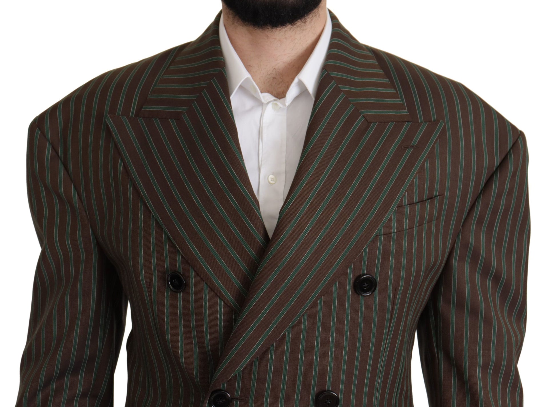 Dolce & Gabbana Multicolor Stripes Double Breasted Blazer Dolce & Gabbana