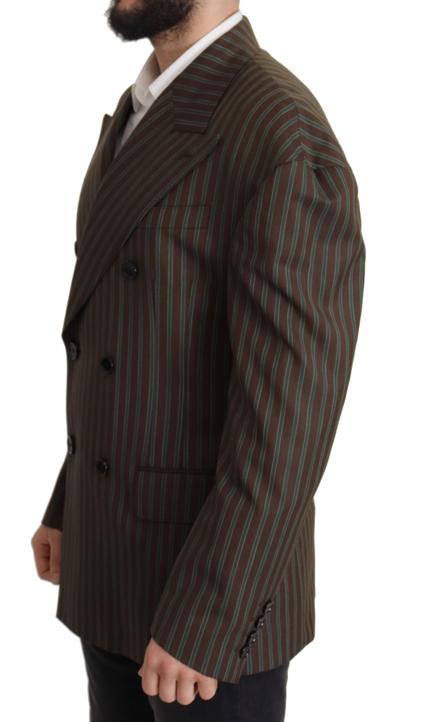 Dolce & Gabbana Multicolor Stripes Double Breasted Blazer Dolce & Gabbana