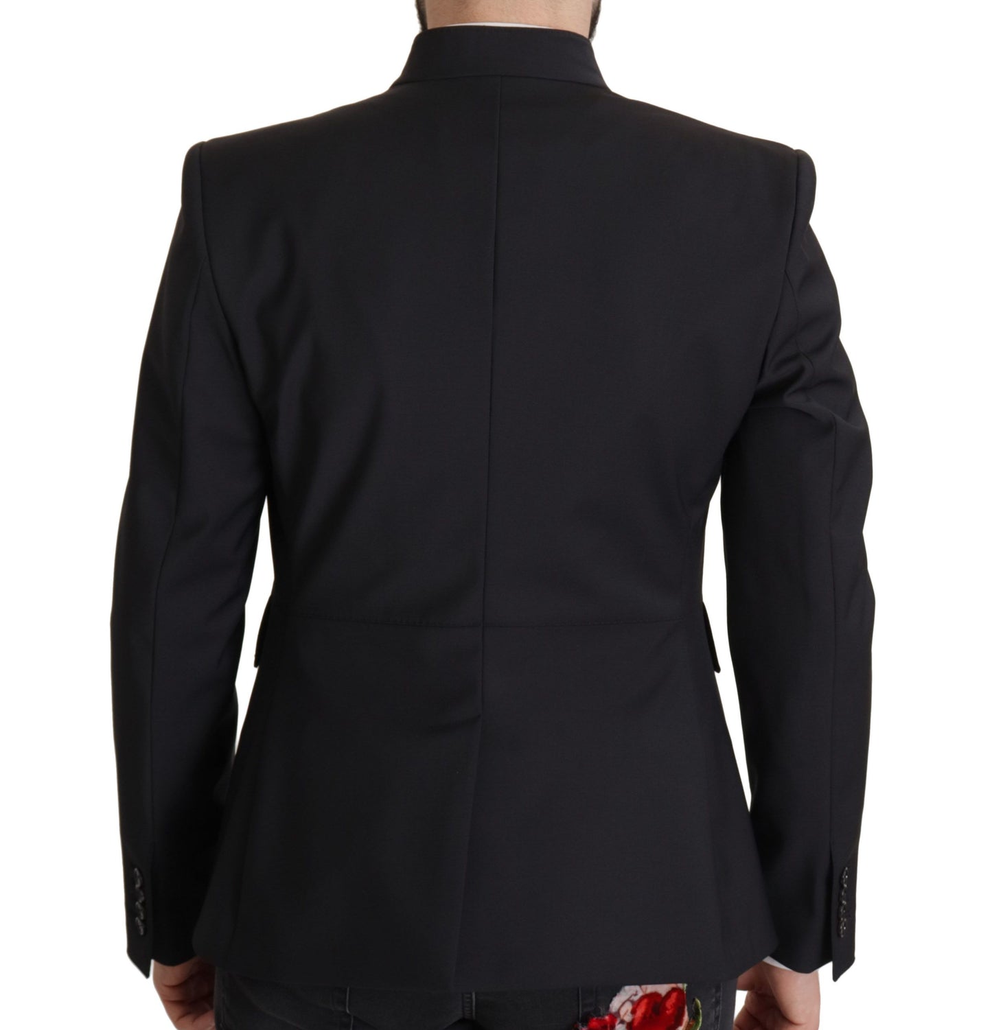 Dolce & Gabbana Black Wool Single Breasted Coat Men Blazer Dolce & Gabbana