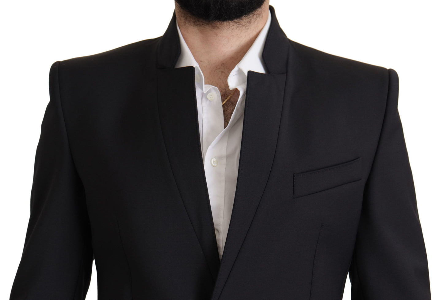 Dolce & Gabbana Black Wool Single Breasted Coat Men Blazer Dolce & Gabbana