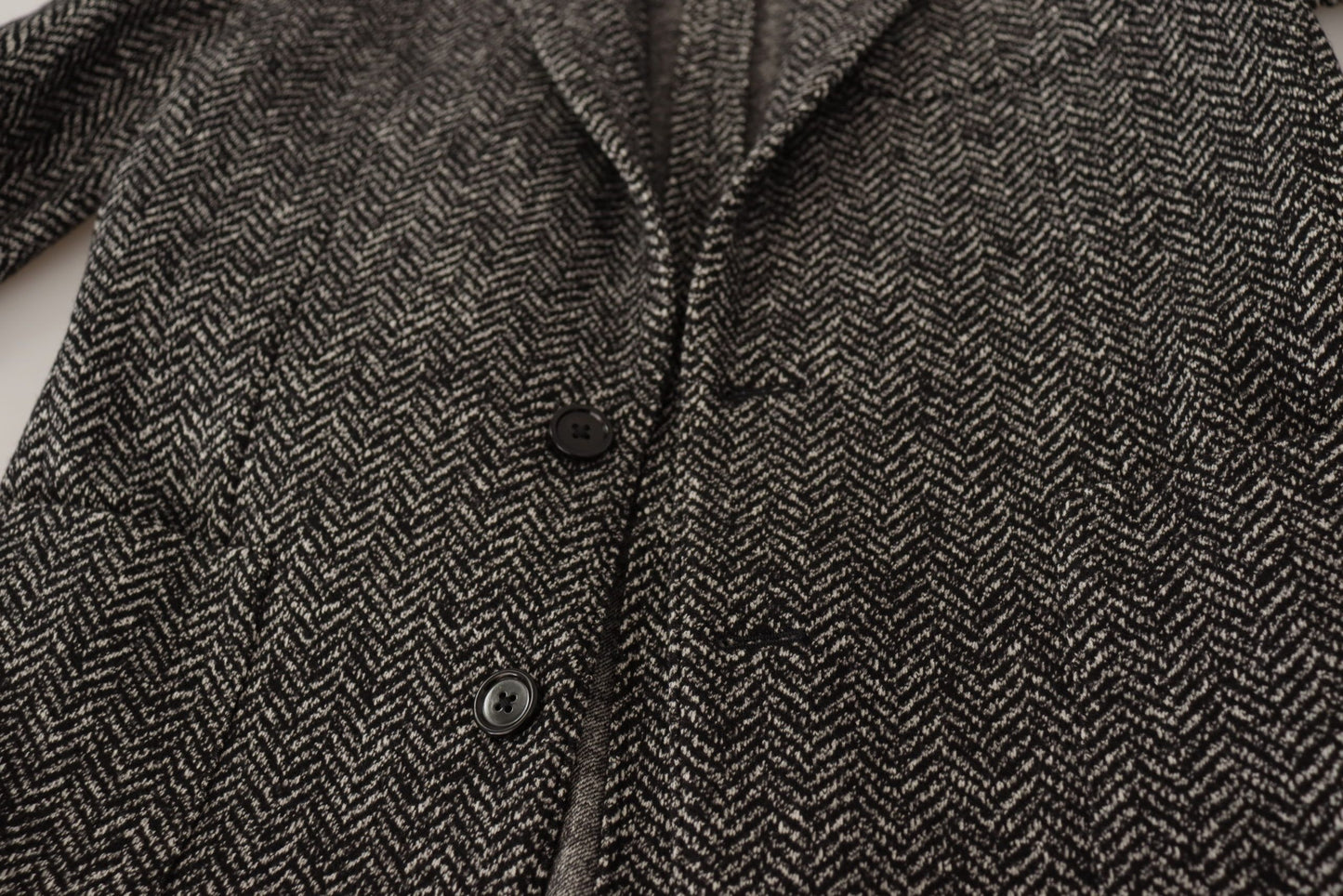 Dolce & Gabbana Gray Cotton Single Breasted Fantasy Blazer Dolce & Gabbana