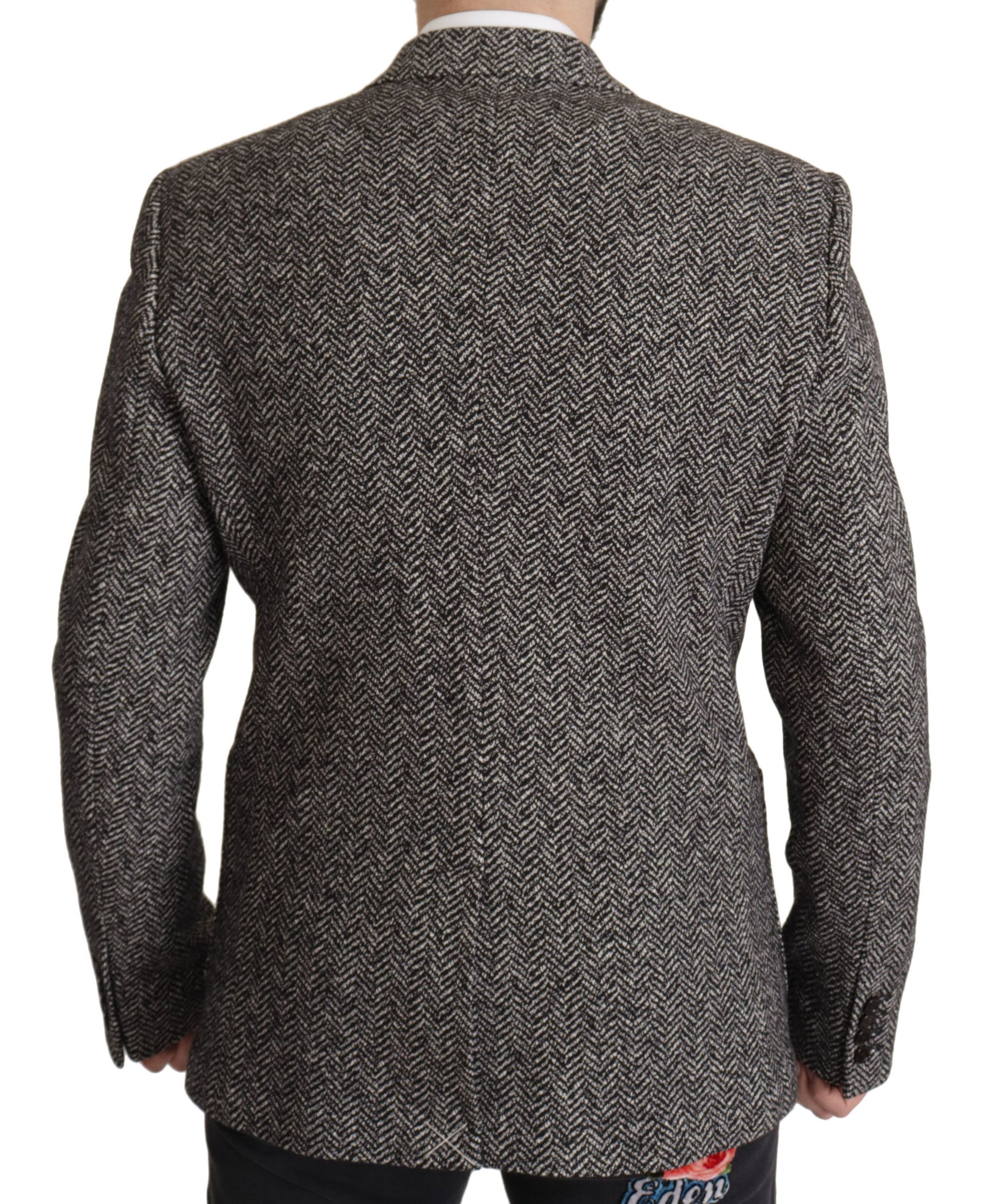 Dolce & Gabbana Gray Cotton Single Breasted Fantasy Blazer Dolce & Gabbana