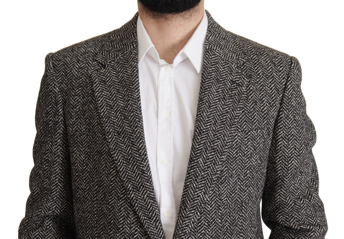 Dolce & Gabbana Gray Cotton Single Breasted Fantasy Blazer Dolce & Gabbana