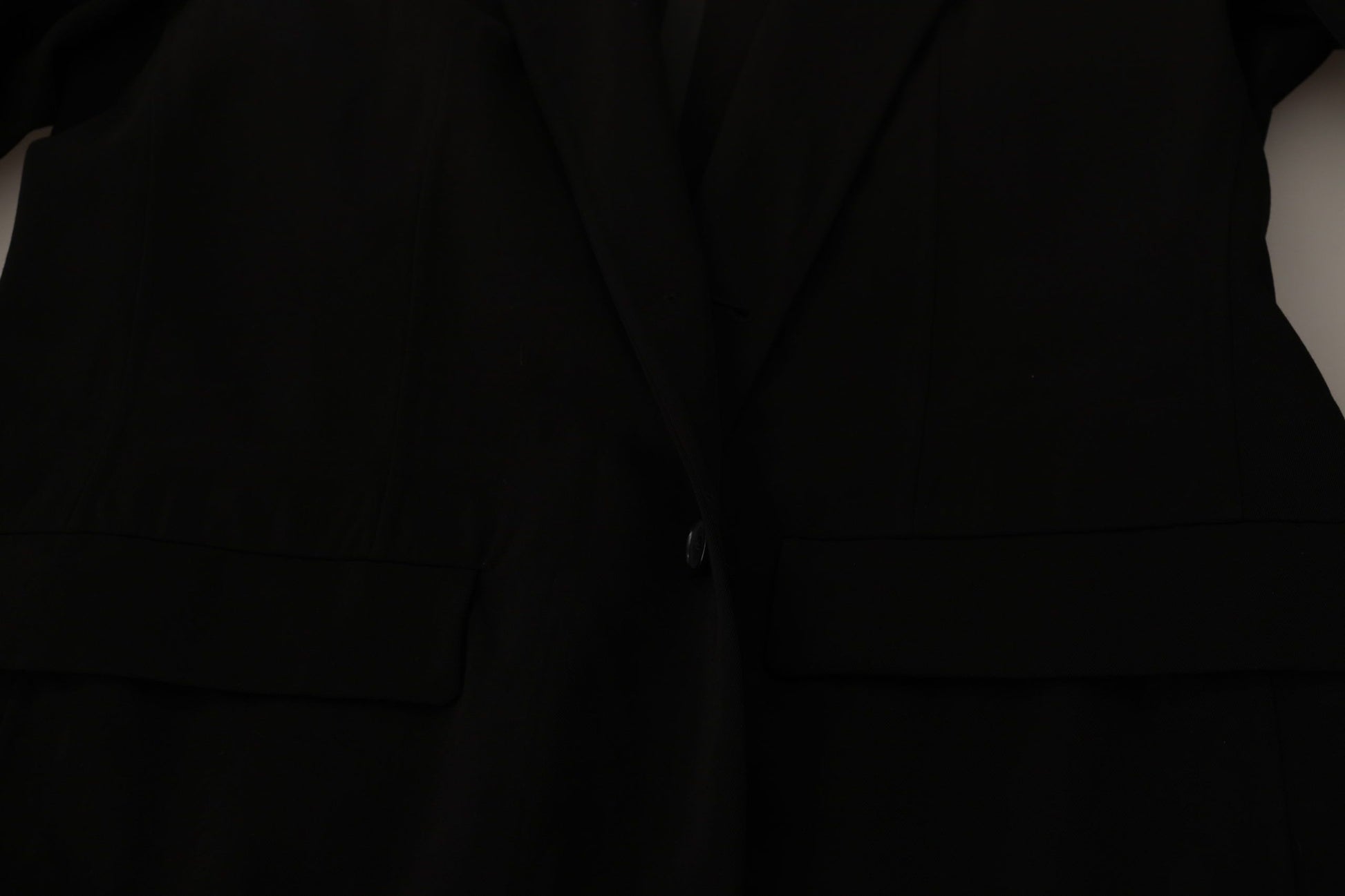 Dolce & Gabbana Black Wool Single Breasted Coat Blazer Dolce & Gabbana