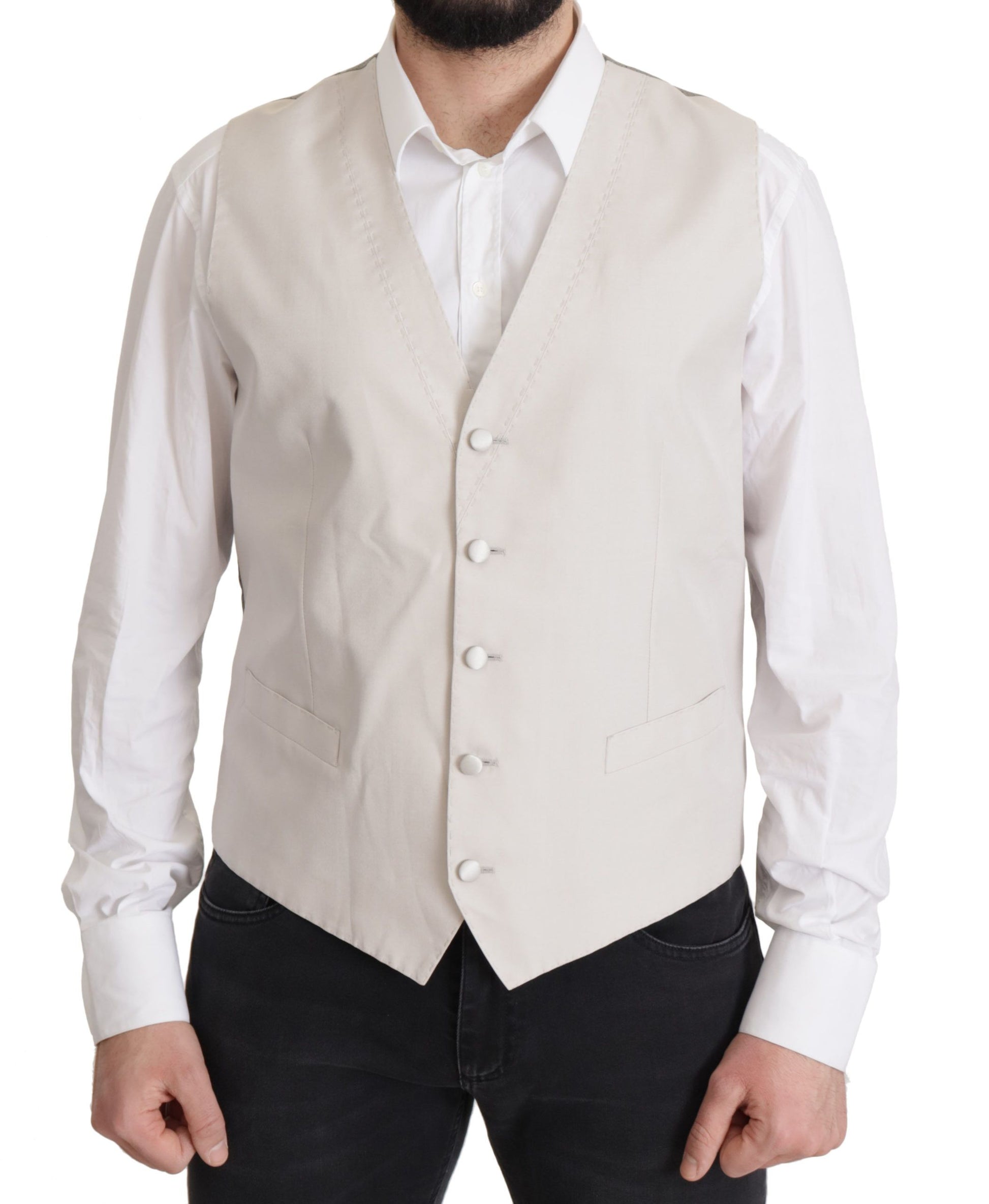 Dolce & Gabbana Gray Silk Single Breasted 2 Pc Blazer Dolce & Gabbana
