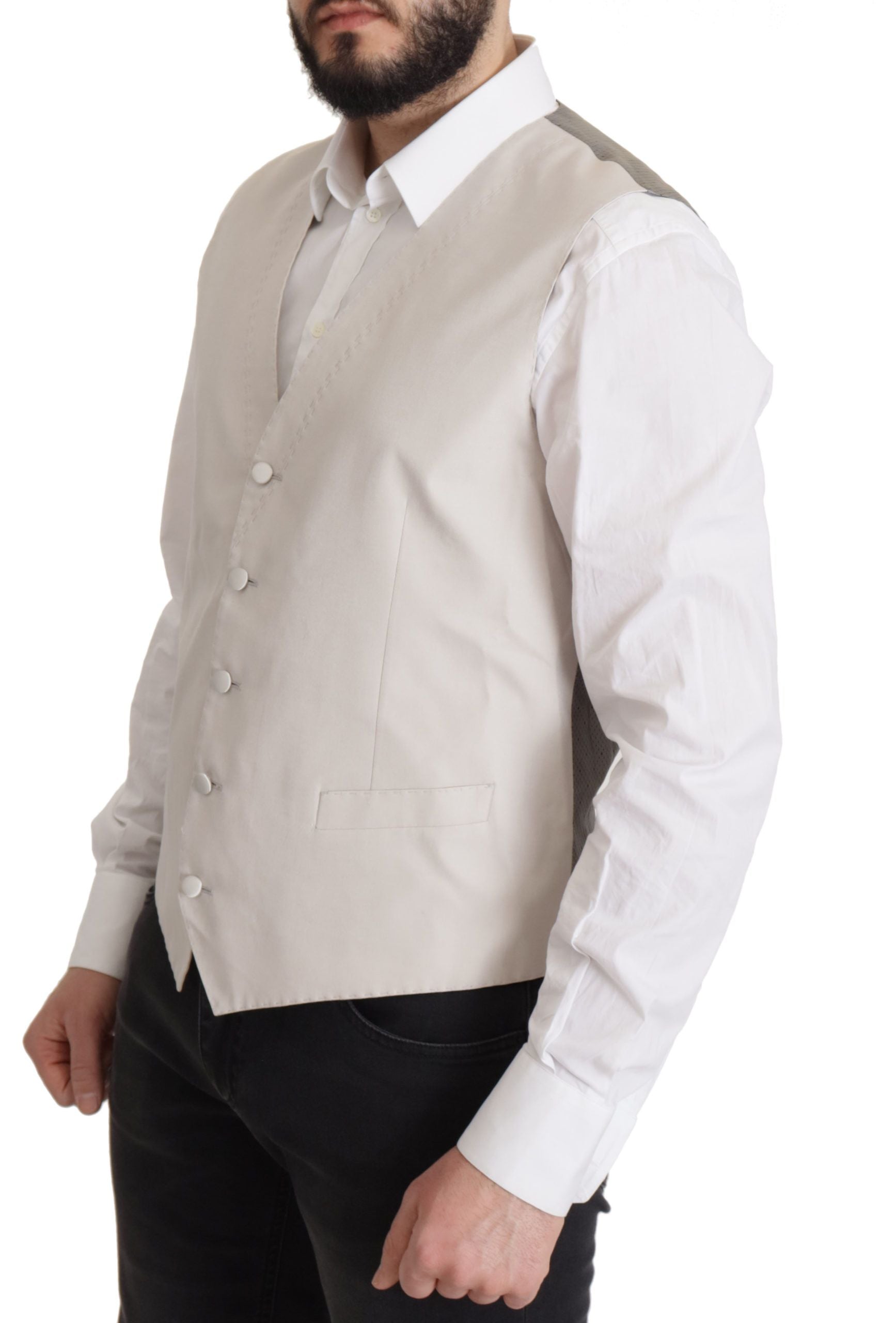 Dolce & Gabbana Gray Silk Single Breasted 2 Pc Blazer Dolce & Gabbana