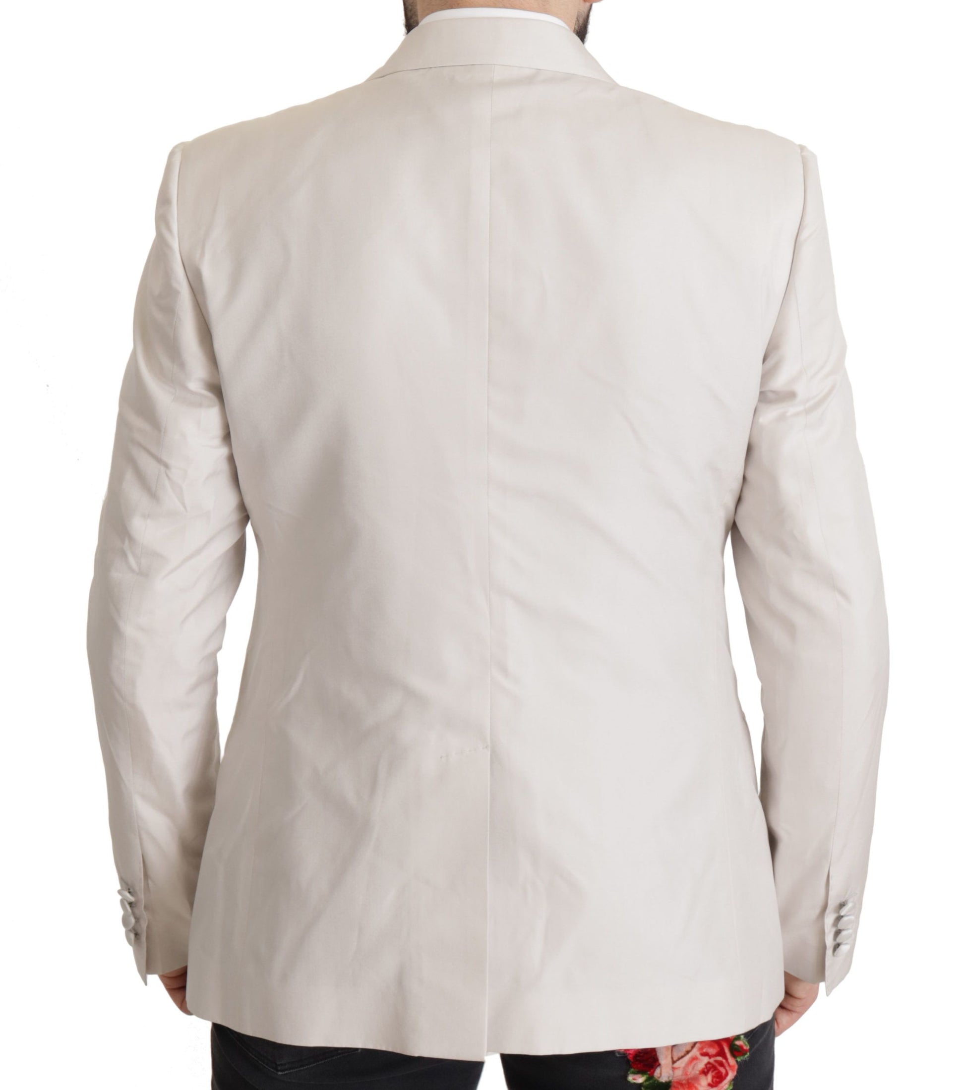 Dolce & Gabbana Gray Silk Single Breasted 2 Pc Blazer Dolce & Gabbana