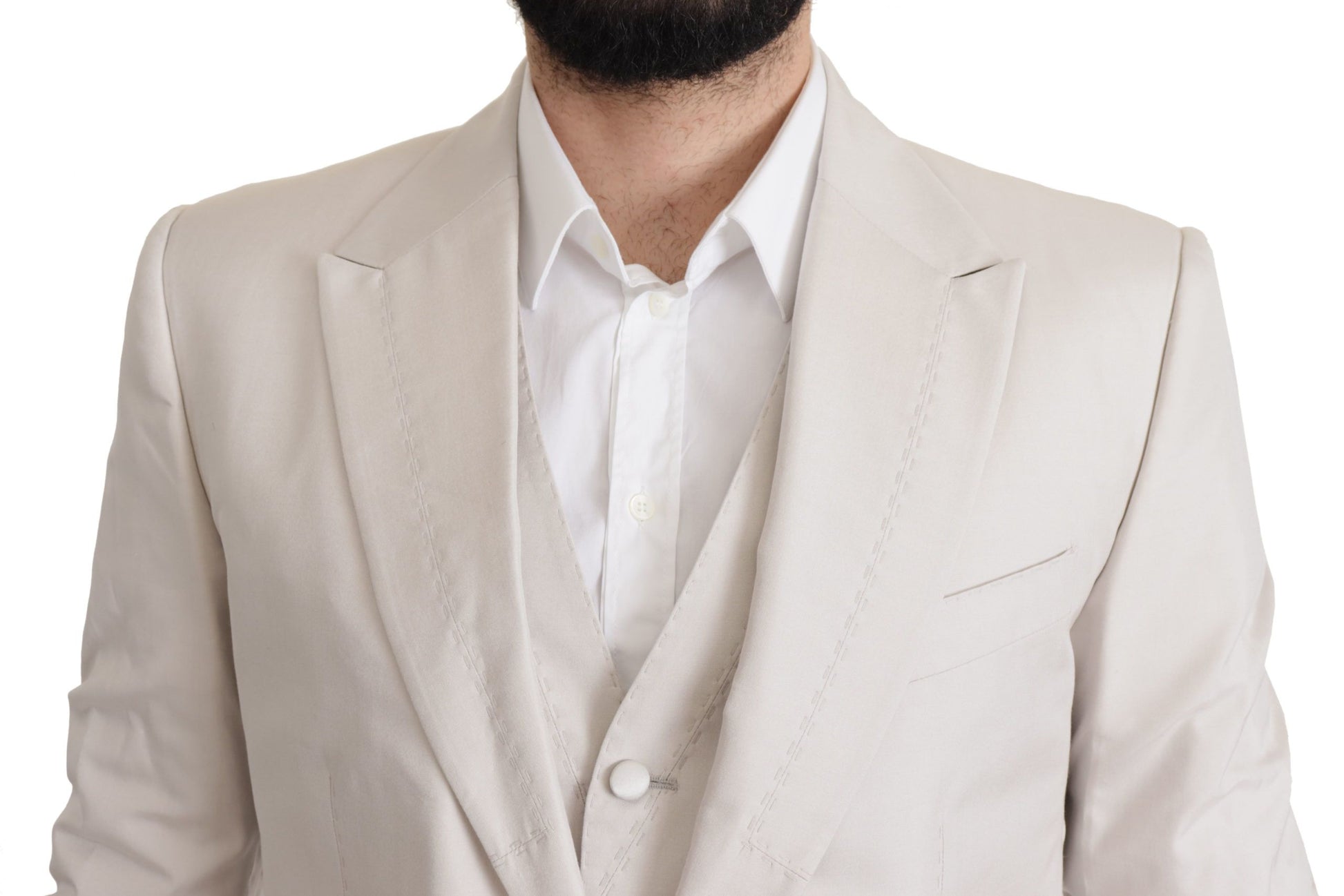Dolce & Gabbana Gray Silk Single Breasted 2 Pc Blazer Dolce & Gabbana