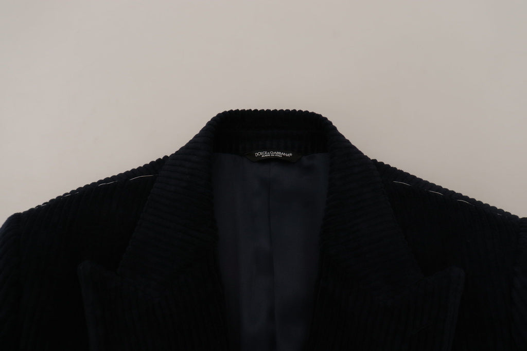 Dolce & Gabbana Black Cotton Cardigan Long Coat Men Jacket - Eljoys Fashion 