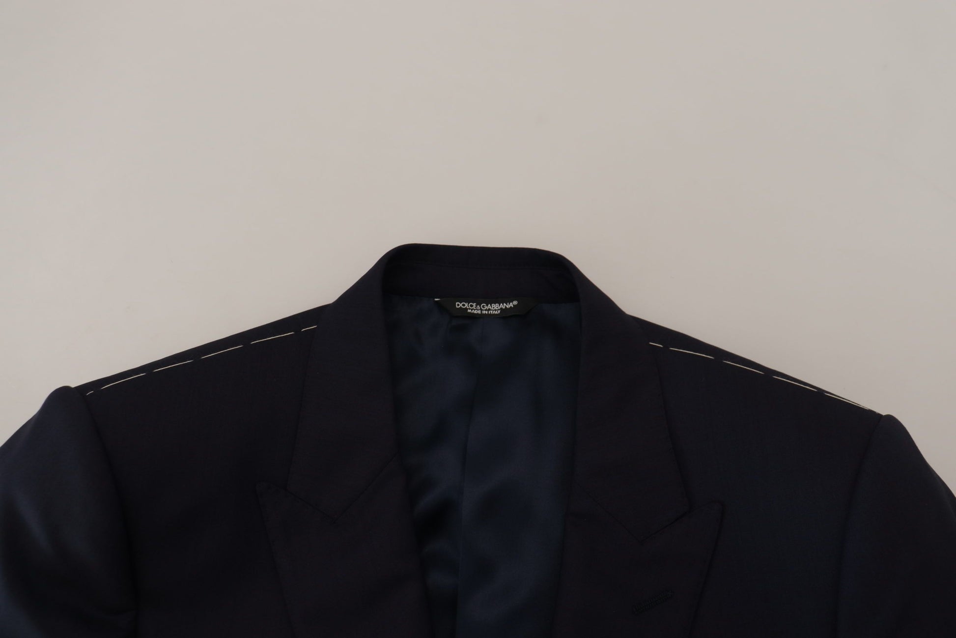 Dolce & Gabbana Blue Wool Single Breasted Coat Blazer Dolce & Gabbana