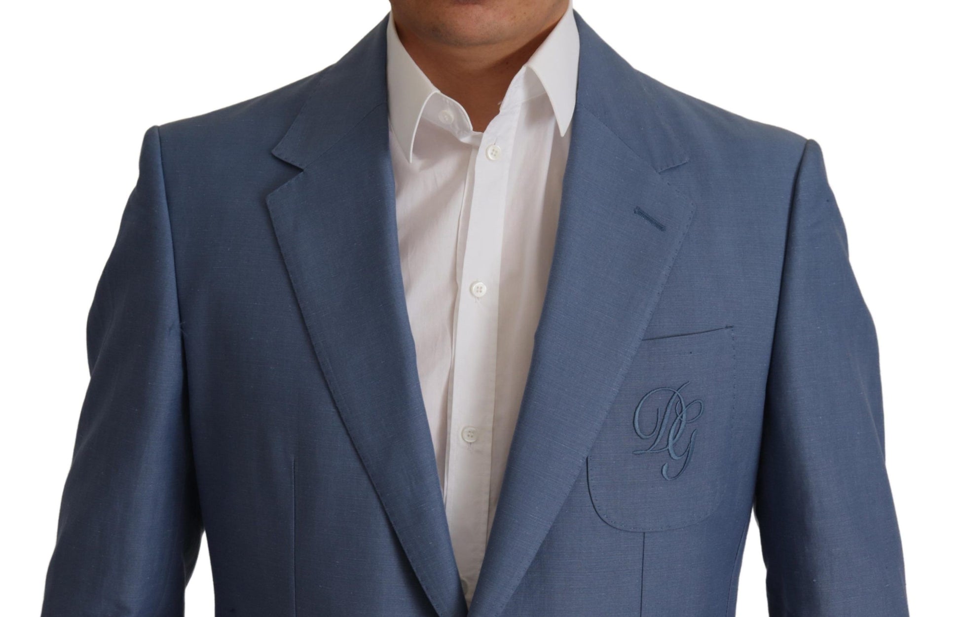 Dolce & Gabbana Blue Single Breasted Logo Blazer Jacket Dolce & Gabbana