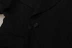 Dolce & Gabbana Black Wool Single Breasted Jacket Blazer - Eljoys Fashion 