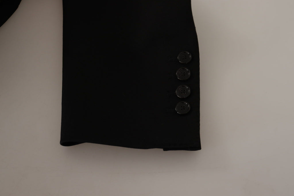 Dolce & Gabbana Black Wool Single Breasted Jacket Blazer - Eljoys Fashion 