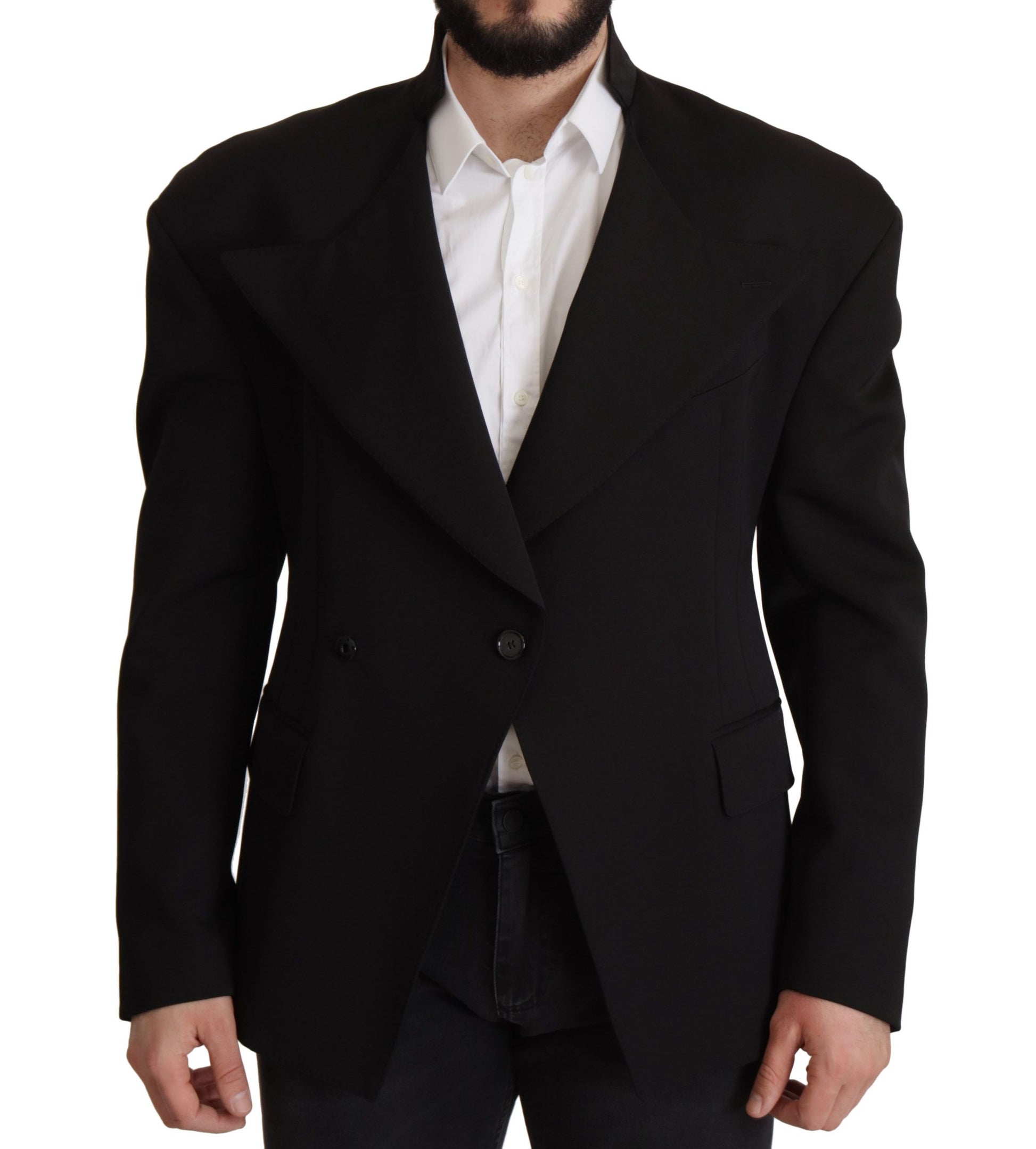 Dolce & Gabbana Black Wool Single Breasted Jacket Blazer Dolce & Gabbana