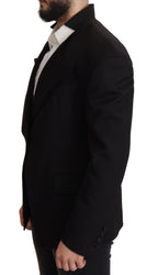 Dolce & Gabbana Black Wool Single Breasted Jacket Blazer - Eljoys Fashion 