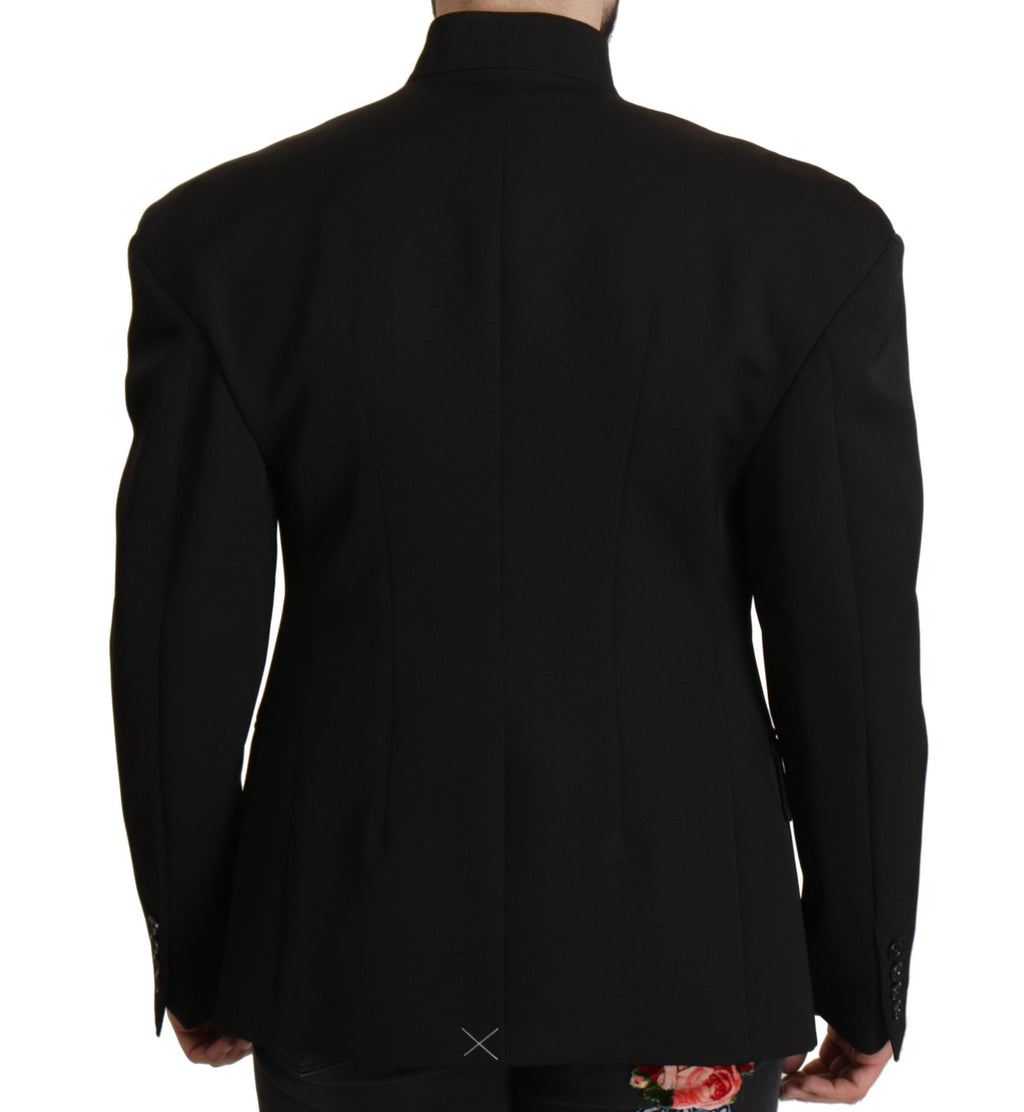Dolce & Gabbana Black Wool Single Breasted Jacket Blazer - Eljoys Fashion 