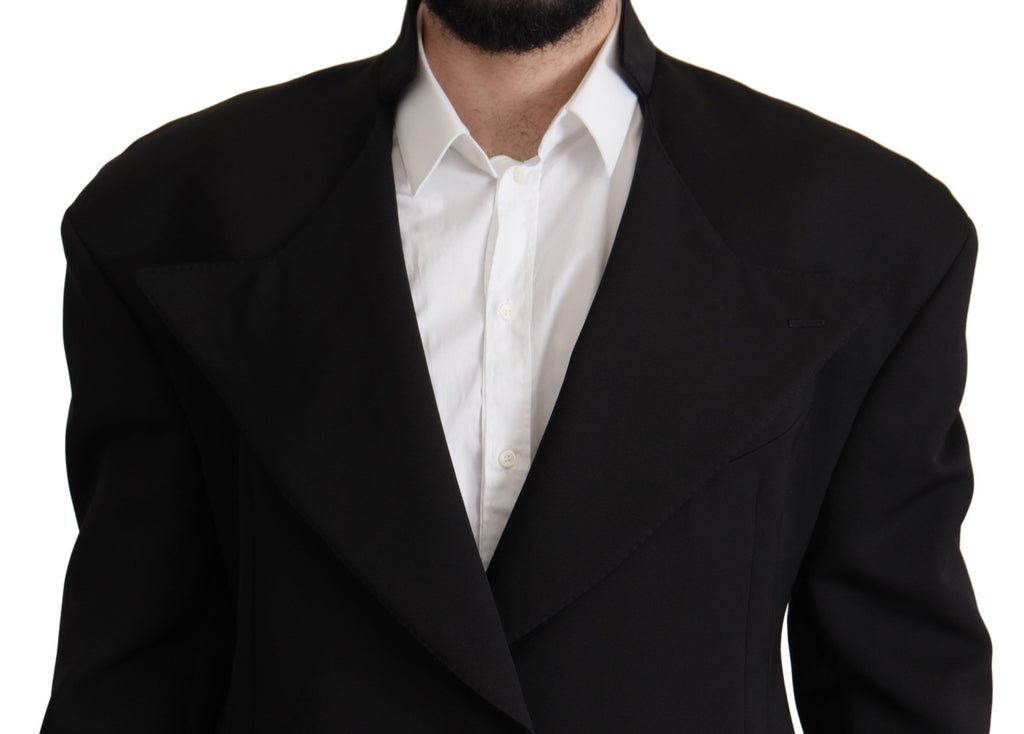 Dolce & Gabbana Black Wool Single Breasted Jacket Blazer - Eljoys Fashion 