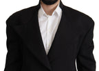 Dolce & Gabbana Black Wool Single Breasted Jacket Blazer - Eljoys Fashion 