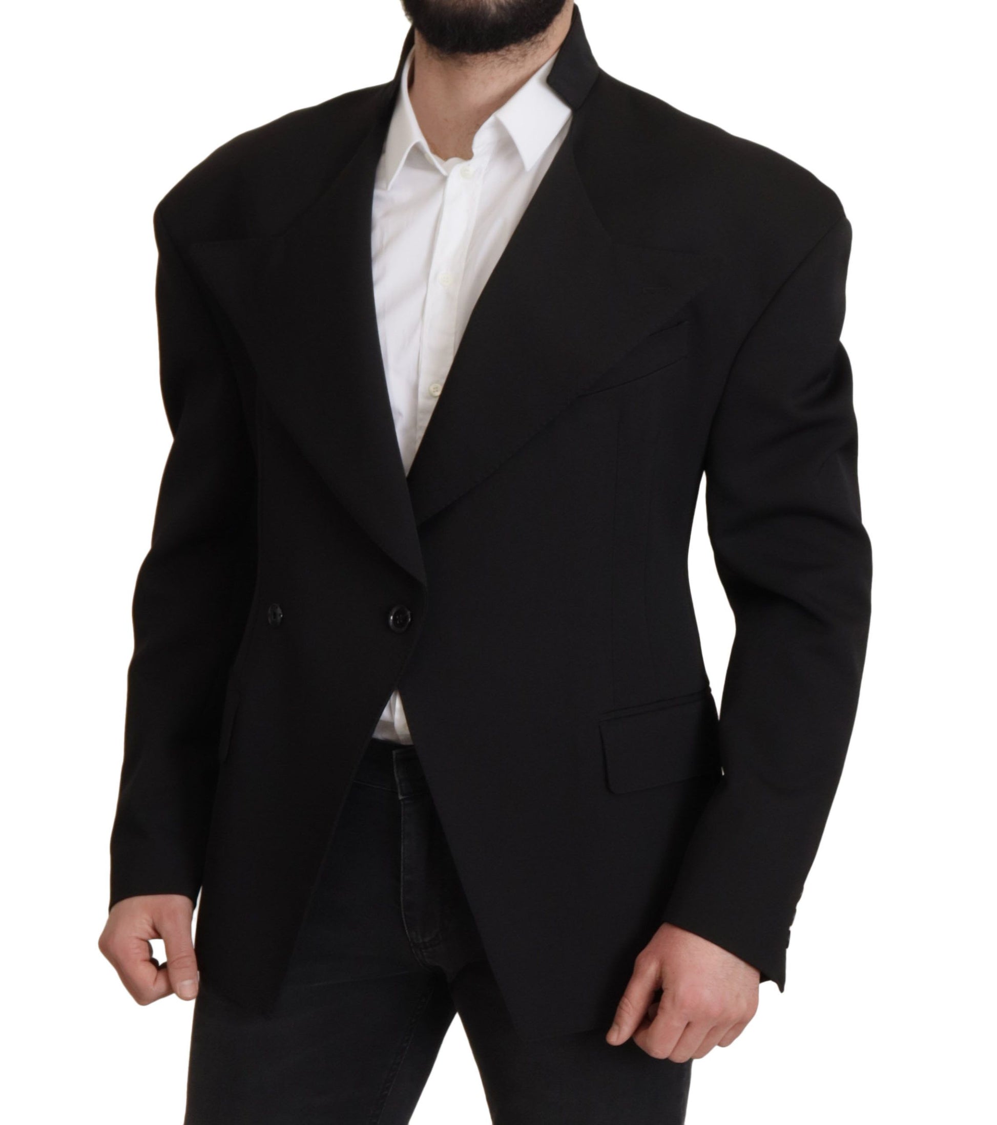 Dolce & Gabbana Black Wool Single Breasted Jacket Blazer Dolce & Gabbana
