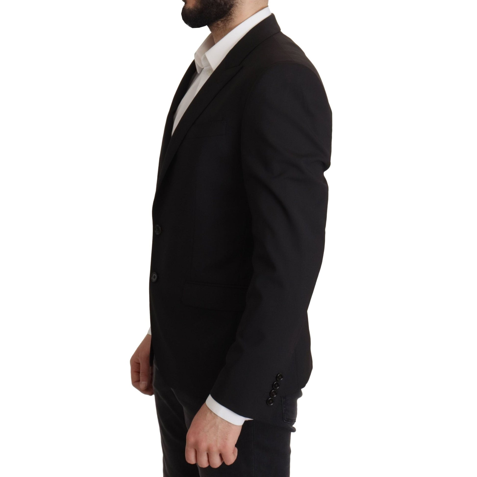 Dolce & Gabbana Black Single Breasted Jacket MARTINI Blazer Dolce & Gabbana