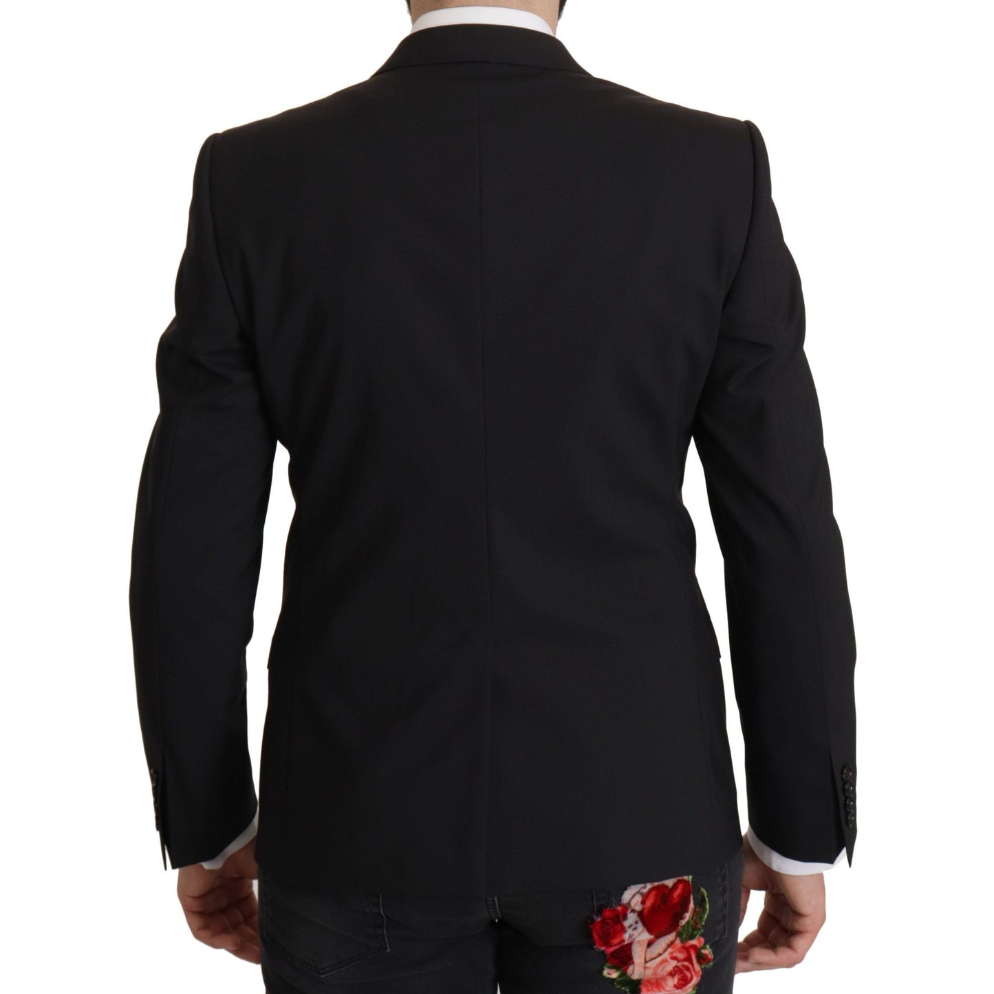 Dolce & Gabbana Black Single Breasted Jacket MARTINI Blazer Dolce & Gabbana