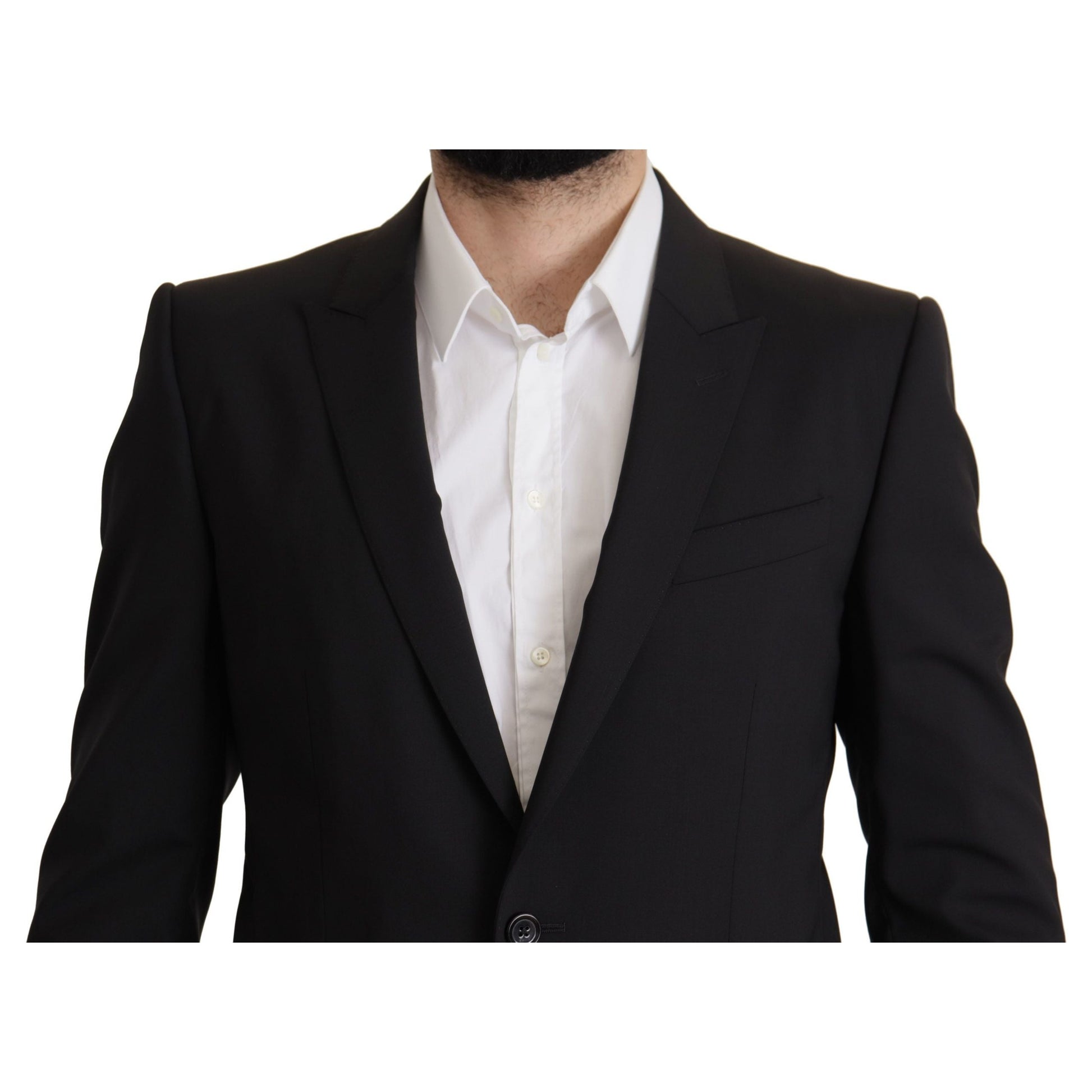 Dolce & Gabbana Black Single Breasted Jacket MARTINI Blazer Dolce & Gabbana