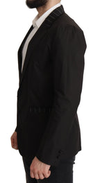 Dolce & Gabbana Black Cotton Single Breasted Blazer Jacket - Eljoys Fashion 