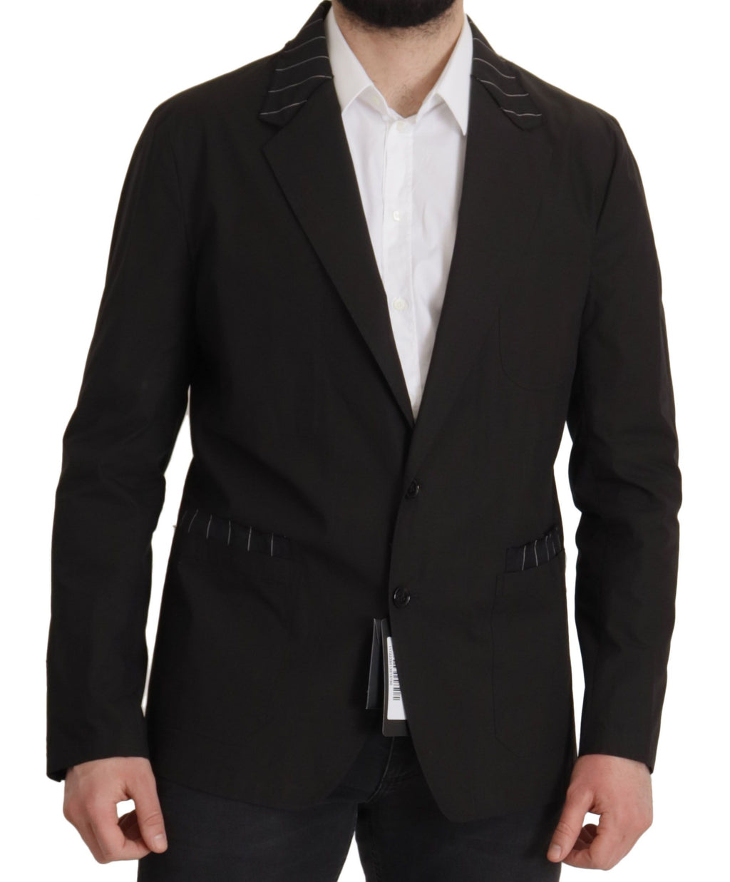 Dolce & Gabbana Black Cotton Single Breasted Blazer Jacket - Eljoys Fashion 
