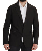 Dolce & Gabbana Black Cotton Single Breasted Blazer Jacket - Eljoys Fashion 