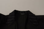 Dolce & Gabbana Black Cotton Single Breasted Blazer Jacket - Eljoys Fashion 