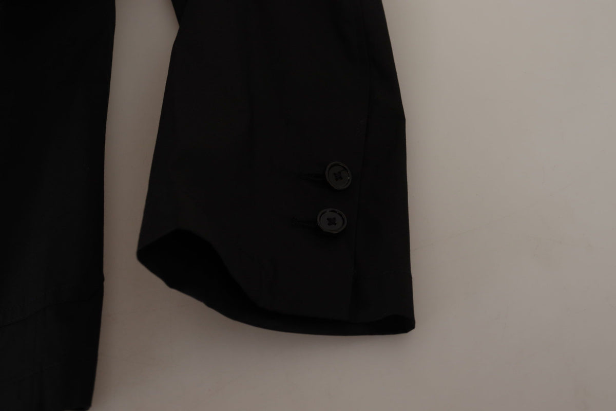 Dolce & Gabbana Black Cotton Single Breasted Blazer Jacket - Eljoys Fashion 